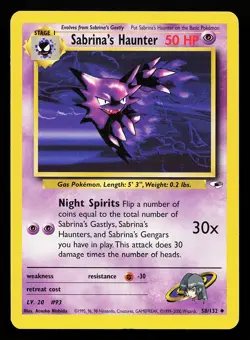 Sabrina's Haunter 58/132 Uncommon Gym Heroes Pokemon Card - Image 1