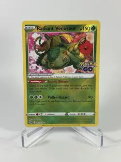 2022 Pokemon TCG Radiant Venusaur Holo Rare Card Pokemon Go 004/078 - Image 1