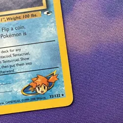 Pokemon Card Misty's Tentacool 32/132 Gym Heroes Rare WOTC Played - Image 5