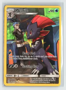 Pokemon Card Cosmic Eclipse Full Art Secret Rare 238/236 Weavile - Image 1
