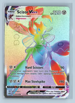 Pokemon Card Darkness Ablaze Secret Rare 193/189 Scizor VMAX - Image 1