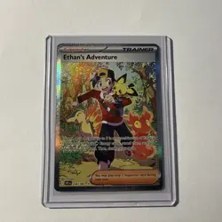 Pokemon TCG Destined Rivals Ethan's Adventure Full Art Trainer Card 236/182 Sir - Image 1