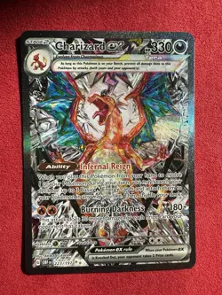Charizard ex 223/197 SV03: Obsidian Flames Holo LP Small Dents On Back Of Card - Image 1