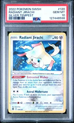 Pokemon TCG Radiant Jirachi 120/195 Silver Tempest Radiant Rare Card - PSA 10 - Image 3