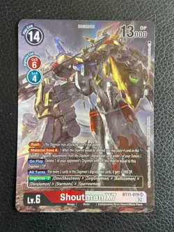 Shoutmon X7 BT11-019 SR Dimensional Phase - Digimon Card - Alt Alternate Art - Image 1