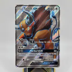 Tauros GX 144/149 Sun & Moon Base Set Full Art Ultra Rare Holo Pokemon TCG - Image 1