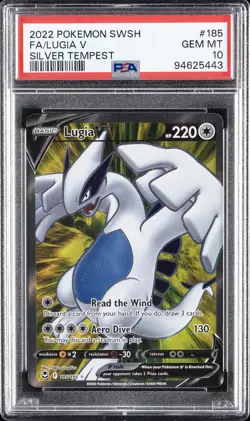2022 POKEMON SWORD & SHIELD SILVER TEMPEST #185 FULL ART/LUGIA V PSA 10 - Image 1