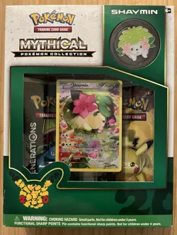 Pokemon 2016 20th Anniversary XY Generations Shaymin Mythical Pin Collection Box - Image 1