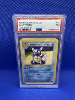 1999 Pokemon 1st Edition Shadowless Wartortle PSA 7 NM - Image 1
