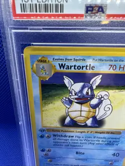 1999 Pokemon 1st Edition Shadowless Wartortle PSA 7 NM - Image 2