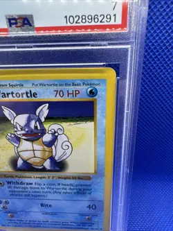 1999 Pokemon 1st Edition Shadowless Wartortle PSA 7 NM - Image 3