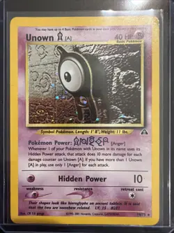 Pokemon TCG Unown a 14/75 Neo Discovery Unlimited Holo - Image 1