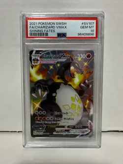 PSA 10 2021 Pokemon Shining Fates #SV107 Charizard VMAX - Image 1