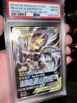 Pokemon TCG Pokemon Slab Lot of 4 NM/M Zekrom & Pikachu Tag Team GX PSA 8 - Image 2