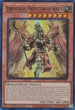 1x (EX) Qebehsenuef, Protection of Horus - AGOV-EN014 - Super Rare - 1st Edition - Image 1