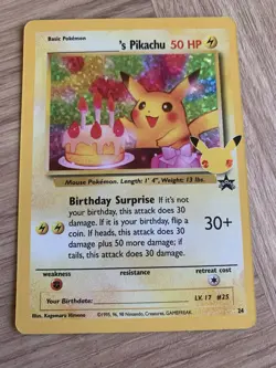 Pokemon Pikachu TCG Birthday Card 24/53 SWSH Celebrations Collection - Image 2