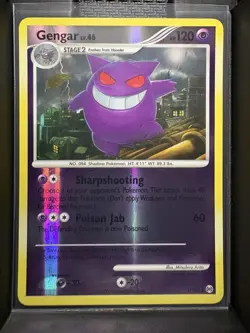 Gengar Reverse Holo 17/99, Rare Platinum Arceus Pokemon TCG Card Holographic, LP - Image 1