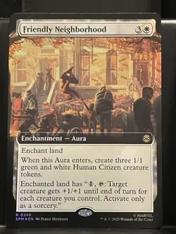 Friendly Neighborhood FOIL EXTENDED #246 NM/M MTG Spiderman Magic Card - Image 1