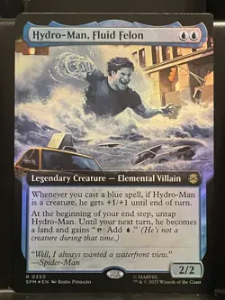 Hydro-Man, Fluid Felon #250 FOIL EXTENDED NM/M MTG Spiderman Magic Card Blue - Image 1