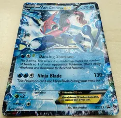 Ash-Greninja EX XY133 Black Star Promo Pokemon Card Damaged/HP - Image 2