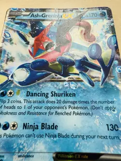 Ash-Greninja EX XY133 Black Star Promo Pokemon Card Damaged/HP - Image 5
