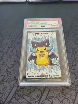 Pokemon: Poncho-wear Pikachu Charizard X 2015 XY Promo Business Card Japan PSA - Image 3