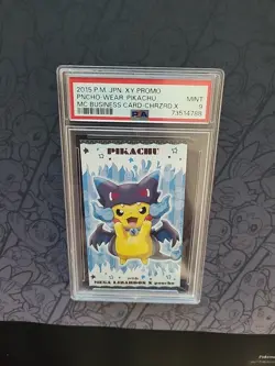 Pokemon: Poncho-wear Pikachu Charizard X 2015 XY Promo Business Card Japan PSA - Image 4