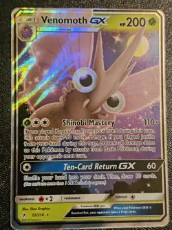 Pokemon TCG Venomoth GX Holo Ultra Rare Card Unbroken Bonds 12/214 - Image 1