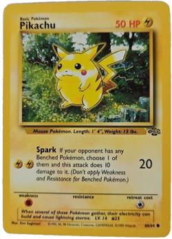 1999 Pokemon TCG Wizards Of The Coast Pikachu Red Cheeks Jungle Card 60 NR MT - Image 5