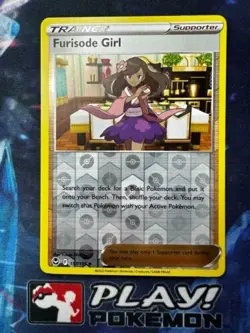 Furisode Girl 157/195 Reverse Holo Silver Tempest Pokemon TCG Card + Cardsaver - Image 1