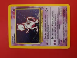 Pokemon Mewtwo TCG Base Set 2 Holo Card 10/130 Unlimited Holo Rare - Image 1