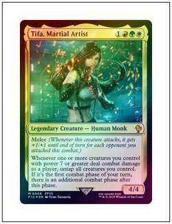 1x Tifa, Martial Artist, Foil, Final Fantasy Commander, Magic MTG NM - Image 1