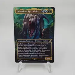 Indominus Rex Alpha Borderless Universe Beyond Jurassic World Collection MTG NM - Image 1