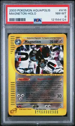 2003 POKEMON AQUAPOLIS #H16 MAGNETON-HOLO PSA 8 - Image 1