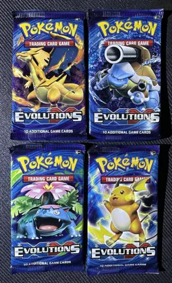 Pokemon XY Evolutions Booster Pack Art Set - 4 Packs NEW SEALED - Image 1