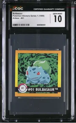 1999 ARTBOX STICKERS SER 1 POKEMON #1 BULBASAUR CGC 10 - Image 1