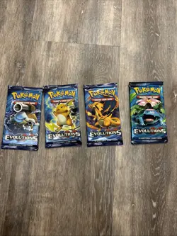 Pokemon TCG Factory Sealed Authentic XY Evolutions Booster Pack Artwork Set Of 4 - Image 1