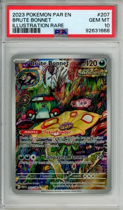 PSA 10 - 2023 POKEMON PAR EN-PARADOX RIFT ILLUSTRATION RARE #207 BRUTE BONNET. - Image 1
