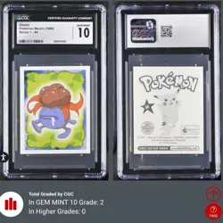 1998 Pokemon Gloom Merlin Series 1 Sticker #44 CGC 10 Graded Low Pop - Image 1