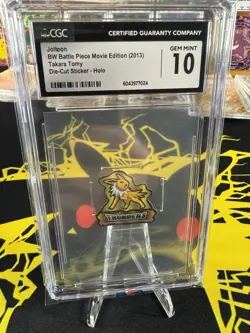 CGC Gem 10 Jolteon Holo Battle Piece Sticker 2013 Pokemon Japanese LOW POP - Image 2