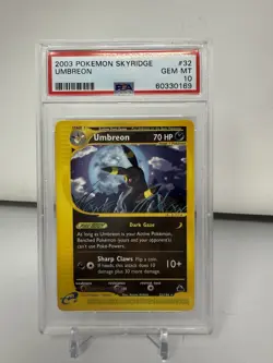 Pokemon Umbreon Skyridge Rare #32 PSA 10 Gem Mint - Image 1