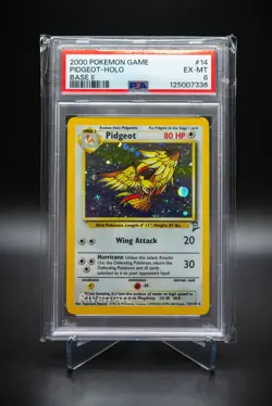 Pidgeot Holo PSA 6 EX-MT 2000 Pokemon Base Set 2 #14 Vintage WOTC - Image 1