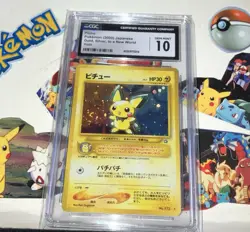 CGC 10 Pokemon TCG Pichu Holo Japanese Neo Genesis No. 172 GEM MINT Swirl - Image 2