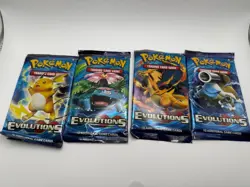 Lot Of 4x Pokemon XY EVOLUTIONS Booster Pack Complete Art Set - Image 1