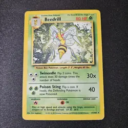 Beedrill 17/102 - Base Set - Rare Non Holo - 1999 Pokemon MP - Image 1