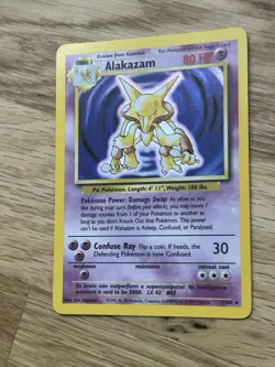 Pokemon TCG Alakazam Holo Rare Card 1/102 Base Set - Image 1