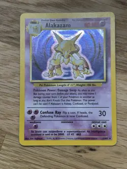 Pokemon TCG Alakazam Holo Rare Card 1/102 Base Set - Image 2