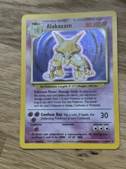 Pokemon TCG Alakazam Holo Rare Card 1/102 Base Set - Image 5