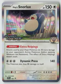 Hop's Snorlax - (Prerelease) 184 - SV: Scarlet & Violet Promo Cards Holo - PTCG - Image 1