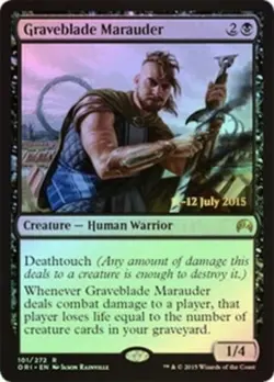 MTG-1x-Light Play, English-Graveblade Marauder - Foil - Prerelease Promo-Prerele - Image 1